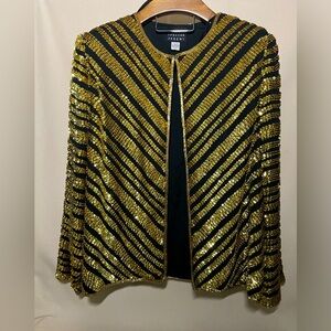 Black and gold sequin jacket